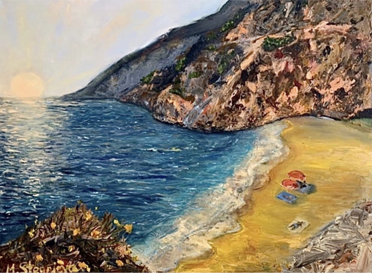 Velvet Season painting by Marina Stognieva featuring the Black Sea coast of Crimea